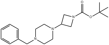 tert-butyl 3-(4-benzylpiperazin-1-yl)azetidine-1-carboxylate 结构式