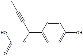 (3S)-3-(4-羟苯基)-4-已炔酸 结构式