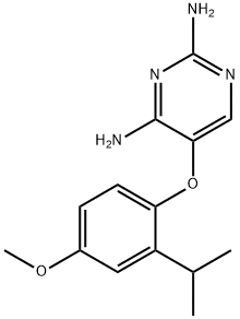 5-(2-异丙基-4-甲氧基苯氧基)嘧啶-2,4-二胺 结构式