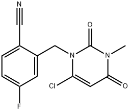 2-[(6-氯-3,4-二氢-3-甲基-2,4-二氧代-1(2H)-嘧啶基)甲基]-4-氟苯甲腈 结构式
