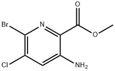 3-氨基-6-溴-5-氯吡啶甲酸甲酯 结构式