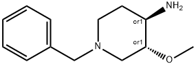 反式-3-甲氧基-1-苄基-4-哌啶胺 结构式