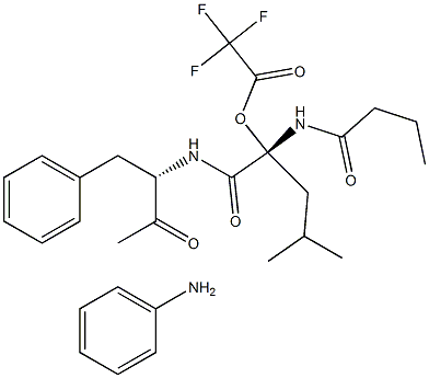 (ALPHAS)-ALPHA-氨基苯丁酰基-L-亮氨酰基-L-苯丙氨酸甲酯单(三氟乙酸盐) 结构式