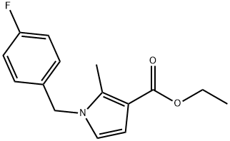 ETHYL 1-[(4-FLUOROPHENYL)METHYL]-2-METHYLPYRROLE-3-CARBOXYLATE 结构式