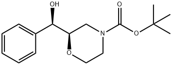 (R)-4-BOC-2-((R)-羟基(苯基)甲基)吗啉 结构式