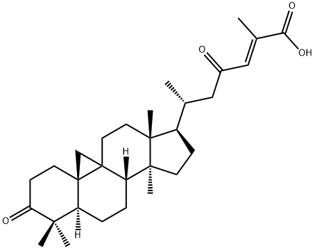 3,23-二氧代-9,19-环羊毛甾-24-烯-26-酸 结构式
