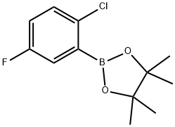 2-氯-5-氟苯硼酸频哪醇酯 结构式