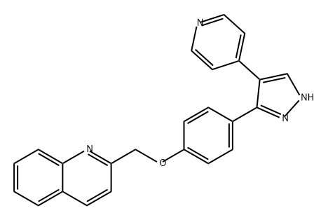 2-((4-(4-(pyridin-4-yl)-1H-pyrazol-5-yl)phenoxy)Methyl)quinoline 结构式