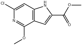 6-氯-4-甲氧基-1H-吡咯并[3,2-C]吡啶-2-羧酸甲酯 结构式