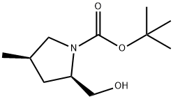 1-Pyrrolidinecarboxylicacid,2-(hydroxyMethyl)-4-Methyl-,1,1-diMethylethylester,(2R,4R)- 结构式