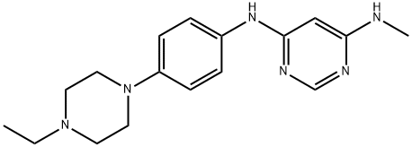 N4-(4-(4-乙基哌嗪-1-基)苯基)-N6-甲基嘧啶-4,6-二胺 结构式