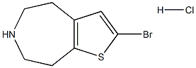 2-broMo-5,6,7,8-tetrahydro-4H-thieno[2,3-d]azepine hydrochloride 结构式