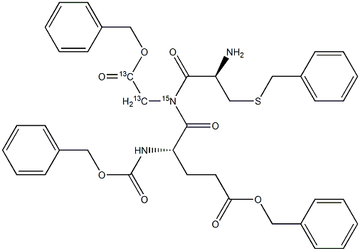 N-CBZ-O-BZL-L-GLU-S-BZL-L-CYS-GLY[13C2,15N]-OBZL 结构式