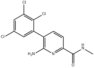 2 - 吡啶甲酰胺,6 - 氨基-N-甲基-5 - (2,3,5 - 三氯苯基) - 结构式