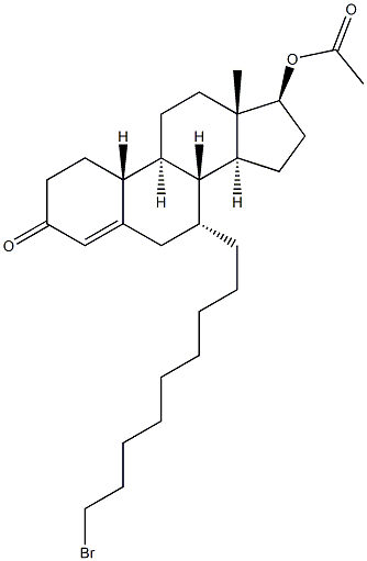(7ALPHA,17BETA)-17-(乙酰氧基)-7-(9-溴壬基)雌甾-4-烯-3-酮 结构式