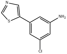 3-氯-5-(噻唑-5-基)苯胺 结构式