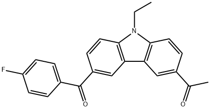 1-[N-乙基-6-(4-氟苯甲酰基)-9H-咔唑-3-乙酮 结构式