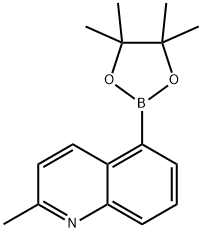 2-甲基-5-(4,4,5,5-四甲基-1,3,2-二氧硼杂环戊烷-2-基)喹啉 结构式