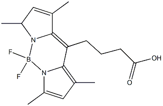 4-(4,4-二氟-1,3,5,7-四甲基-4-硼杂-3A,4A-二氮杂对称引达省-8-基)-丁酸 结构式