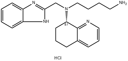 N-(1H-苯并咪唑-2-基甲基)-N-[(8S)-5,6,7,8-四氢-8-喹啉基]-1,4-丁二胺单盐酸盐 结构式