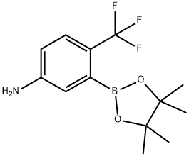 3-(4,4,5,5-四甲基-1,3,2-二氧杂硼烷-2-基)-4-(三氟甲基)苯胺 结构式