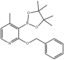 4-甲基-2-(苯基甲氧基)-3-(4,4,5,5-四甲基-1,3,2-二氧杂环戊硼烷-2-基)-吡啶 结构式