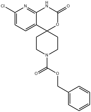 7'-氯苄基-2'-氧代-1',2'-二氢螺[哌啶-4,4'-吡啶并[2,3-D][1,3]恶嗪-1-羧酸苄酯 结构式