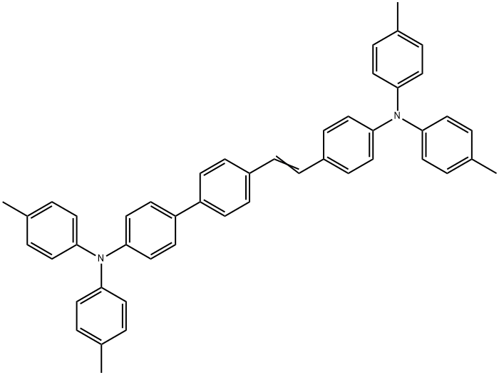 4'-[2-[4-[双(4-甲基苯基)氨基]苯基]乙烯基]-N,N-双(4-甲基苯基)-联苯-4-胺 结构式
