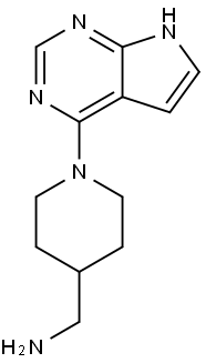 4-PiperidineMethanaMine, 1-(7H-pyrrolo[2,3-d]pyriMidin-4-yl)- 结构式