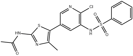 N-[5-(5-BenzenesulfonylaMino-6-chloro-pyridin-3-yl)-4-Methyl-thiazol-2-yl]-acetaMide 结构式