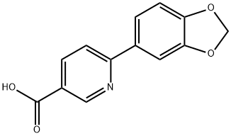 6-(苯并[D][1,3]1,3-二氧杂环戊烯-5-基)烟酸 结构式