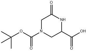 4-(叔丁氧基羰基)-6-氧代哌嗪-2-羧酸 结构式