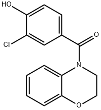 4-(3-氯-4-羟基苯甲酰基)-3,4-二氢-2H-1,4-苯并恶嗪 结构式