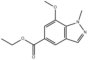 7-甲氧基-1-甲基-1氢-吲唑-5-甲酸乙酯 结构式