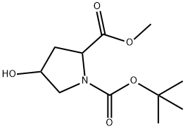 N-BOC-4-羟基-L-脯氨酸甲酯(混旋) 结构式