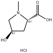 反式-4-羟基-1-甲基-L-脯氨酸盐酸盐 结构式