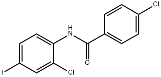 4-氯-N-(2-氯-4-碘苯基)苯甲酰胺 结构式