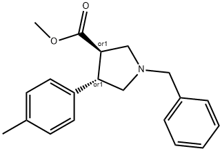 (3R,4S)-1-苄基-4-(对甲苯基)吡咯烷-3-羧酸甲酯 结构式