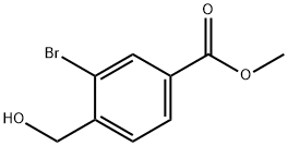 3-溴-4-(羟甲基)苯甲酸甲酯 结构式