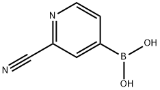 (2-氰基吡啶-4-基)硼酸 结构式