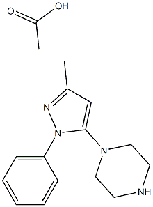 1-(3-甲基-1-苯基-1H-吡唑-5-基)哌嗪单乙酸盐 结构式