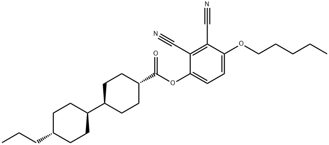 [反式(反式)]-4'-丙基-[1,1'-联环己烷]-4-羧酸 2,3-二氰基-4-(戊氧基)苯基酯 结构式