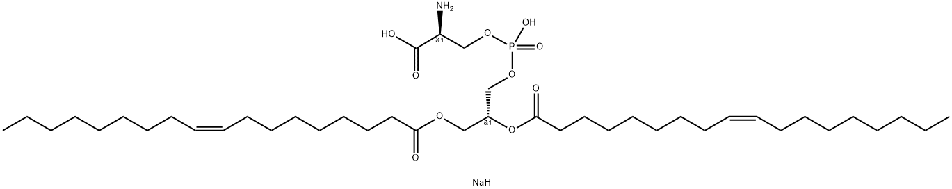 1,2-二-(9Z-十八碳烯酰基)-sn-甘油-3-磷酰-L-丝氨酸钠盐 结构式