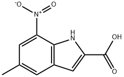 5-甲基-7-硝基-1H-吲哚-2-羧酸 结构式