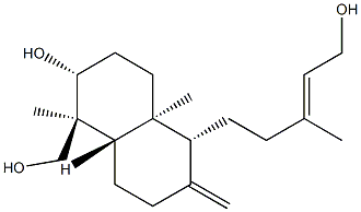 [1S-[1ALPHA,2BETA,4ABETA,5BETA(E),8AALPHA]]-十氢-2-羟基-5-(5-羟基-3-甲基-3-戊烯基)-1,4A-二甲基-6-亚甲基-1-萘甲醇 结构式