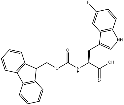 FMOC-5-氟-L-色氨酸 结构式