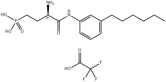 [(3R)-3-氨基-4-[(3-己基苯基)氨基]-4-氧代丁基]-膦酸单(三氟乙酸盐) 结构式