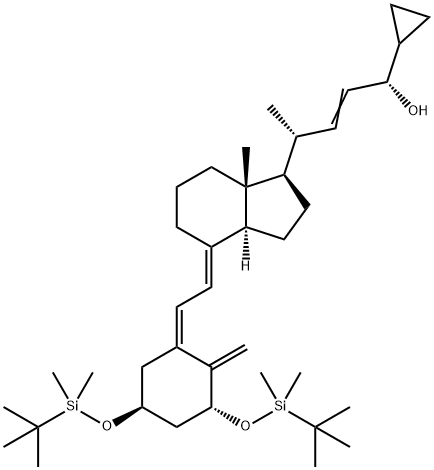 (1ALPHA,3BETA,5Z,7E,24S)-24-环丙基-1,3-二[[叔丁基二甲基硅烷基]氧基]-9,10-开环胆甾-5,7,10(19),22-四烯-24-醇 结构式