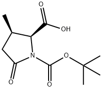 (2S,3R)-N-(tert-Butyloxycarbonyl)-3-Methyl-5-oxo-pyrrolidinecarboxylic Acid 结构式