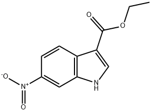 6-硝基-1H-吲哚-3-甲酸乙酯 结构式